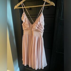 Lulus Blush Pink Ruffle Skater dress M